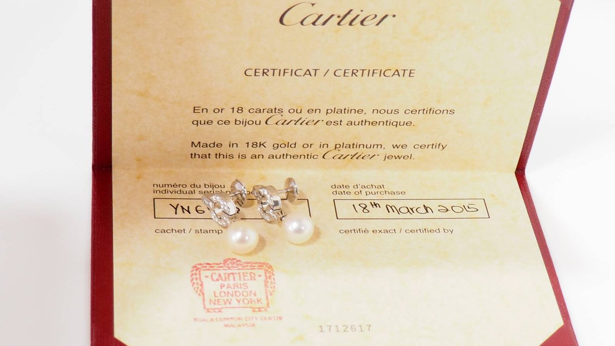 Boucles d'oreilles CARTIER - Boucles d'oreilles Himalia diamants ,perles de culture 58 Facettes 32069