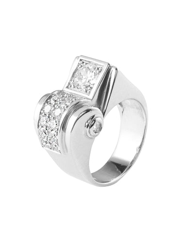 Bague 53 Bague  style Art Déco diamants 58 Facettes ES703/6