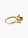 Ring 50 Vintage Ring 2 Gold Emerald Diamonds 58 Facettes