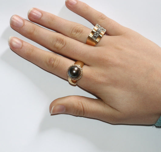 Bague 60 Bague Perle de Tahiti & diamants 58 Facettes 466