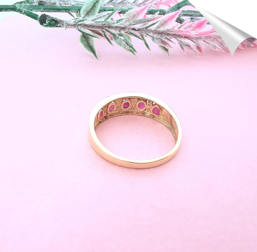 Bague Bague Anneau Demi Alliance Rubis & Diamants 58 Facettes AA 1579