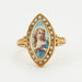 Ring Marquise portrait ring Marquise ring in yellow gold & half - white pearls 58 Facettes 0