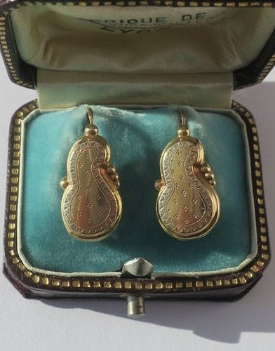 Boucles d'oreilles Grandes boucles d’oreilles dormeuses violon XIXe 58 Facettes