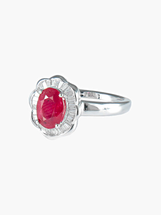 Bague 52 Bague Marguerite Rubis et Diamants 58 Facettes