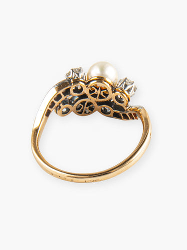 Bague 53 Bague Toi & Moi Perles et Diamants 58 Facettes