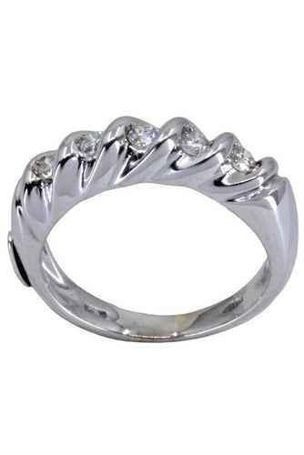 Bague 49.5 BAGUE JONC GODRON DIAMANTS 58 Facettes 059451