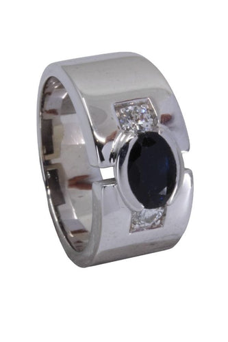 Bague Bague moderne saphir et diamants 58 Facettes 061231