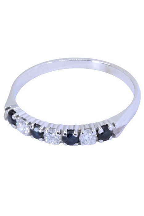 Bague 53 DEMI-ALLIANCE SAPHIRS ET DIAMANTS 58 Facettes 063401