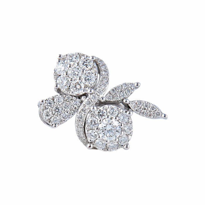 Bague 53 Bague motif floral Diamants 58 Facettes