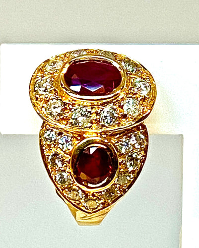 Boucles d'oreilles Boucles d’oreilles Rubis Diamants 58 Facettes AB236