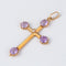 Pendentif Croix ancienne ornée d'améthystes et perle 58 Facettes