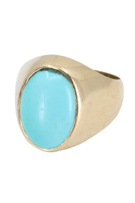 Bague 51.5 CHEVALIERE ANCIENNE TURQUOISE 58 Facettes 058021