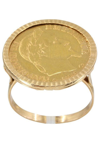 Bague BAGUE PIÈCE 10 FRANCS NAPOLÉON III 58 Facettes 040951
