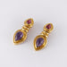 Amethyst ear clips, pink tourmalines 58 Facettes