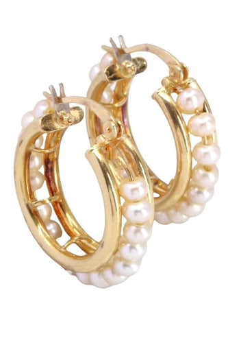 Boucles d'oreilles CRÉOLES MODERNES PERLES 58 Facettes 064421