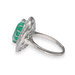 Ring 55 18k gold and platinum ring with pear emerald and diamonds 58 Facettes