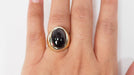Ring 50 Two-tone amethyst cabochon gold ring 58 Facettes 30956