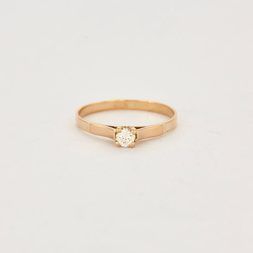 Bague 55 Bague solitaire Or jaune Diamant 58 Facettes