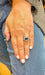Women's Signet Ring Gold Sapphire Diamonds 58 Facettes