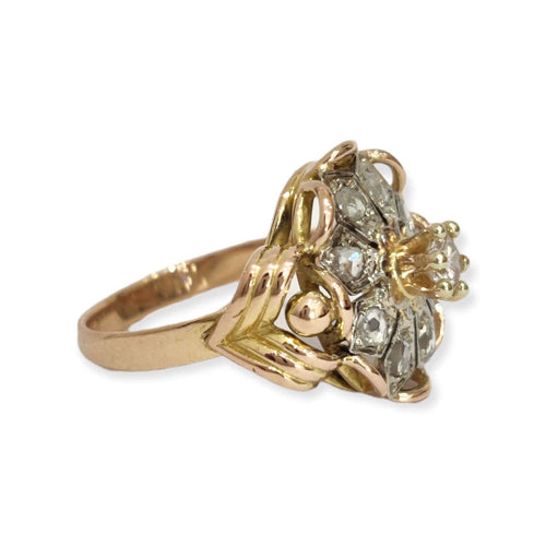 Bague 50 Bague rétro or jaune diamants 58 Facettes 1-1130/9