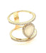 Ring Ring double rings diamonds moonstone rose gold 58 Facettes
