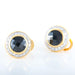 Boucles d'oreilles BOUCLES D’OREILLES OR JAUNE 14K HEMATITE DIAMANTS ET MOISSANITES 58 Facettes LP 920