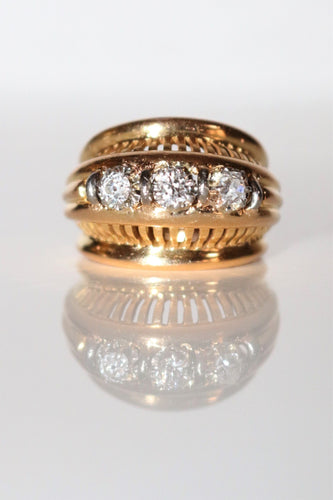 Bague Bague Rétro Trilogie de Diamants 58 Facettes 510