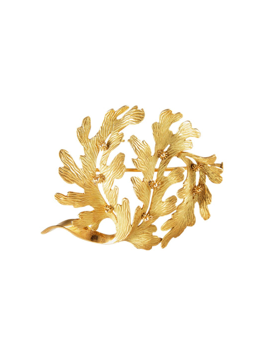 Broche Broche "Feuille" 2 Ors 58 Facettes