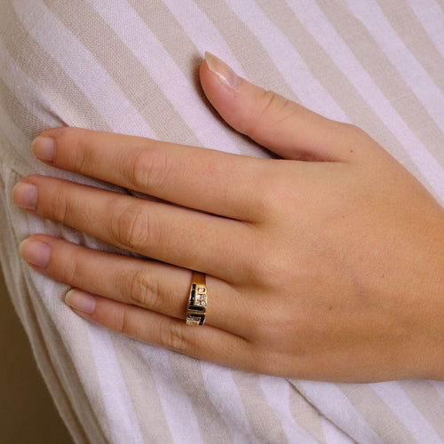 Bague 54 Bague Saphirs calibrés Diamants 58 Facettes EL2-81