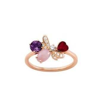 CHAUMET ring - Attrape-moi ring in pink gold, diamonds, opal, amethyst 58 Facettes 081819