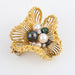Brooch Brooch in textured gold, pearls and diamonds 58 Facettes