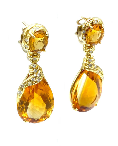 Boucles d'oreilles Boucles d’oreilles D’AVOSSA Citrines & diamants 58 Facettes