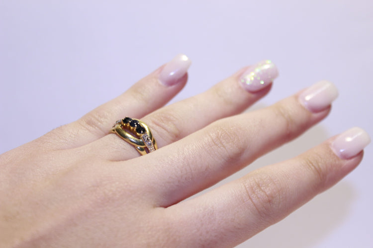 Bague 54 Bague Diamants et Saphirs 58 Facettes