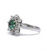 Ring 50 / White/Grey / 750‰ Gold Marguerite Ring Emerald Diamonds 58 Facettes 220019R