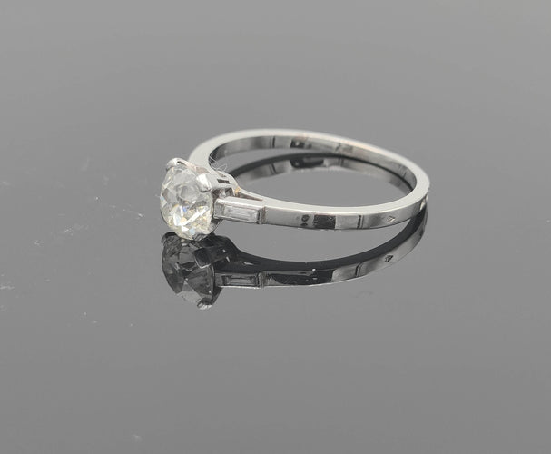 Bague 55 Bague solitaire diamant 0.88ct début XXème 58 Facettes