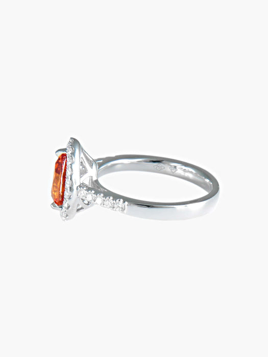 Bague 52 Bague Tourmaline orange Diamants 58 Facettes