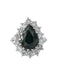 Ring 50 Sapphires Diamonds Set 58 Facettes