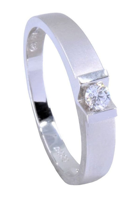 Bague 54 Solitaire en or blanc, diamants 58 Facettes 063591