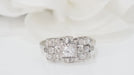 Ring 58.5 Art Deco ring in platinum and diamonds 58 Facettes 32019