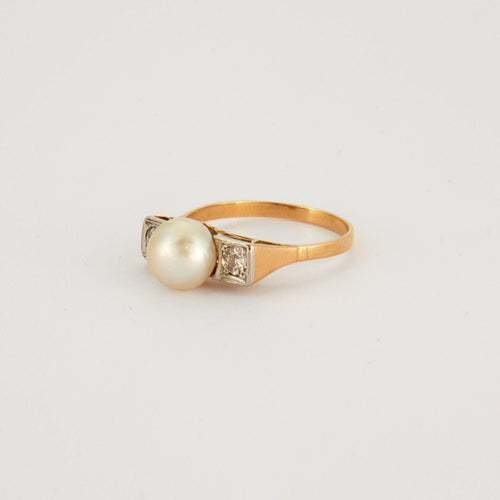 Bague 61 Bague 2 ors Perle Diamants 58 Facettes EL2-50