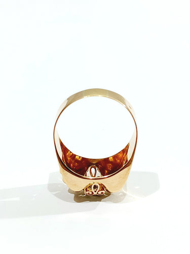 Bague 56 Bague Tank Or rose Saphir Blanc 58 Facettes