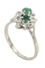 Ring 50s EMERALD AND DIAMOND RING 58 Facettes 044751