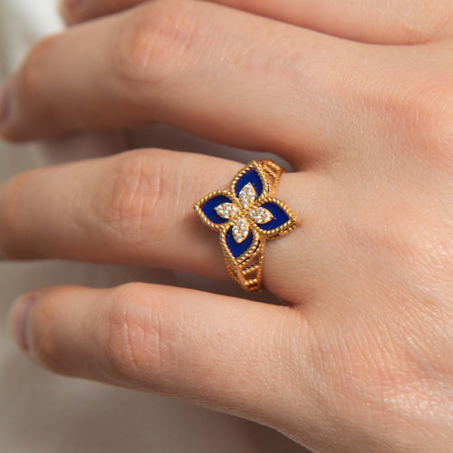 Bague 51 Bague en Or jaune trèfle 58 Facettes