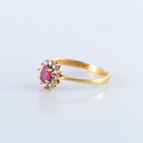 Bague 56.5 Bague Marguerite pierre rouge 58 Facettes JE148