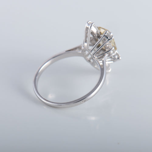 Bague 55 Solitaire diamant couleur naturelle 58 Facettes