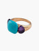 Bague Bague Pomellato Capri Turquoise Améthystes 58 Facettes