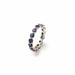 Vintage American Alliance ring with sapphires and white gold 58 Facettes B312