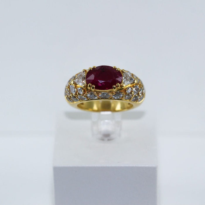 Bague 51 Bague boule rubis et diamants 58 Facettes