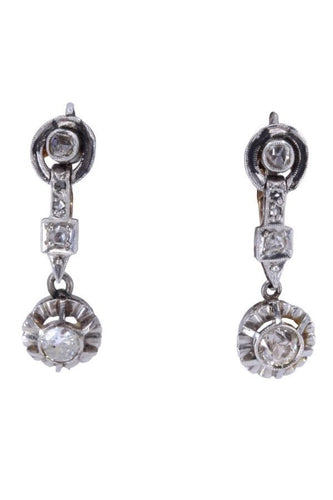 Boucles d'oreilles DORMEUSES ART-DÉCO DIAMANTS 58 Facettes 067991