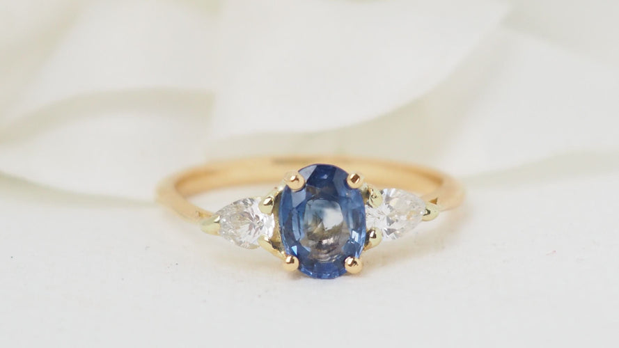 Bague 54 Bague Saphir 1.06ct Diamants 58 Facettes 27971